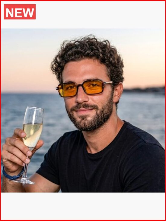 Trendy Rectangle Sunglasses Retro Narrow Thin Slim Square Sun UV400 main image 6